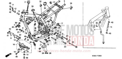 CARROSSERIE DE CHASSIS NX650X de 1999